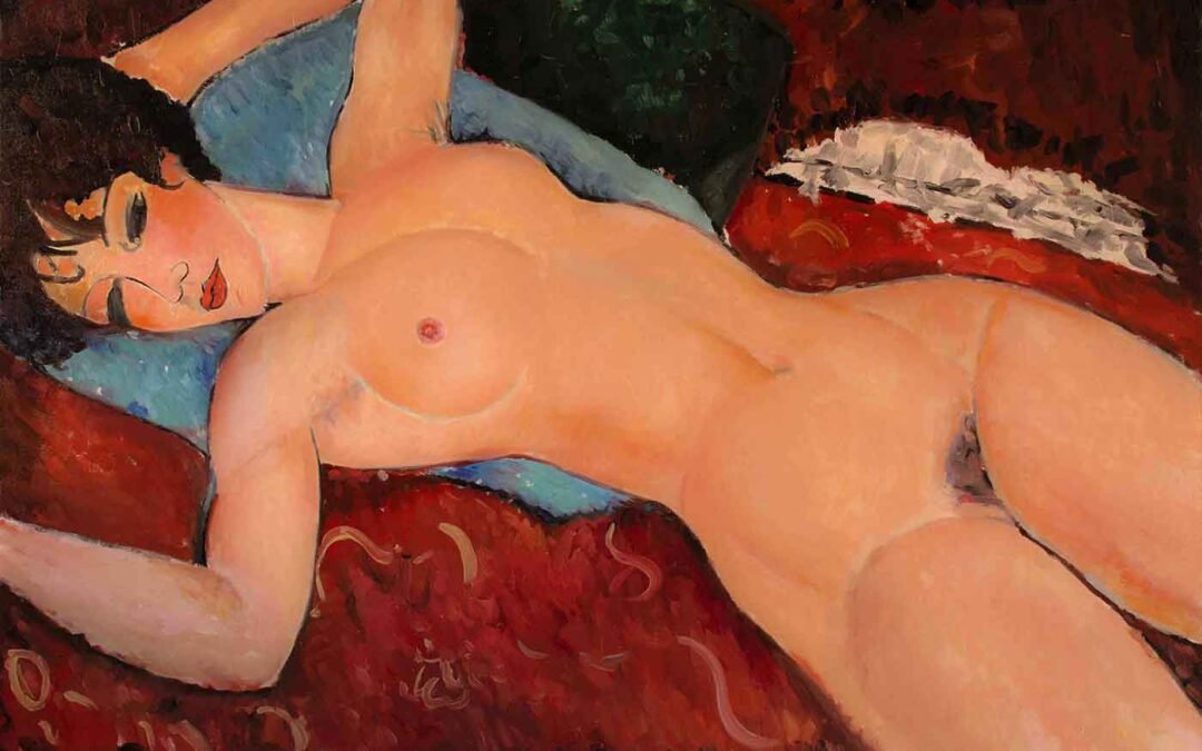 Reproducción de «Desnudo acostado» de Modigliani