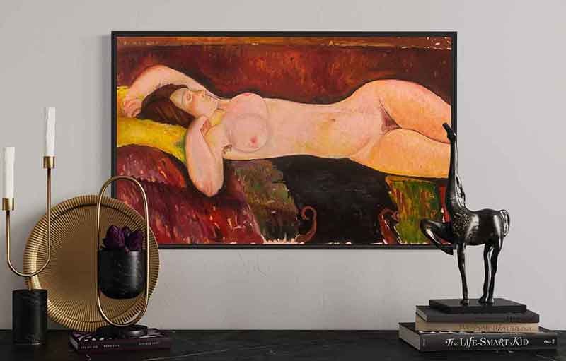 Reproducción de «Desnudo reclinado» de Modigliani