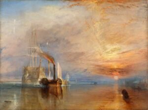 El Temerario remolcado a su último atraque para el desguace de William Turner