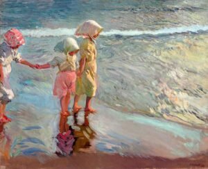 Las tres hermanas en la playa - Joaquín Sorolla