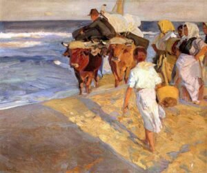 Sacando la barca de Joaquín Sorolla