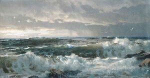 Surf en las rocas de William Trost Richards